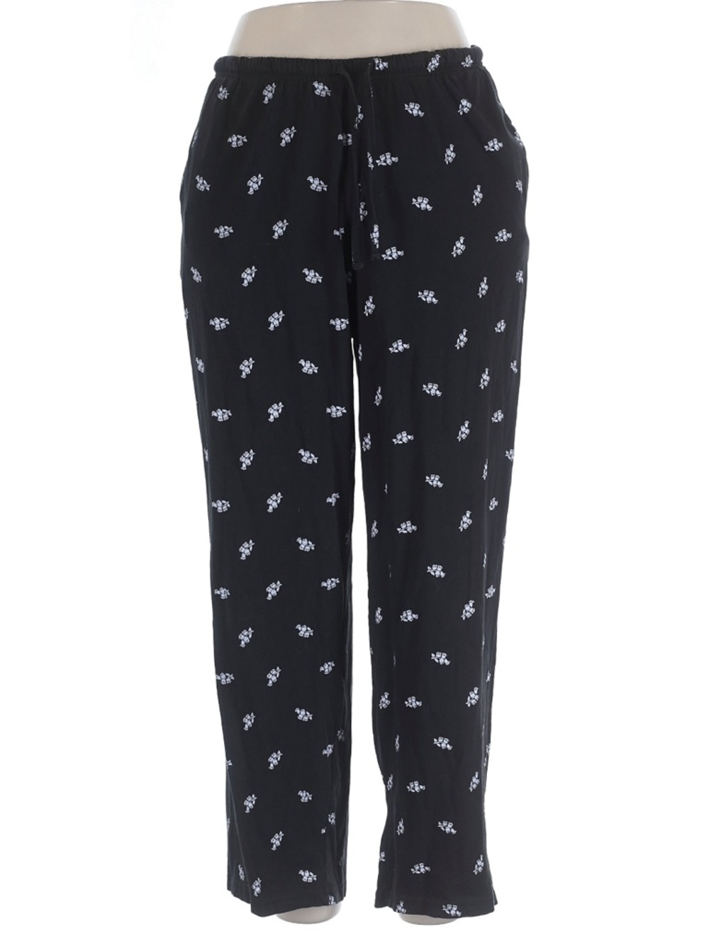Anthony Richards Black Floral Tie Waist Pants